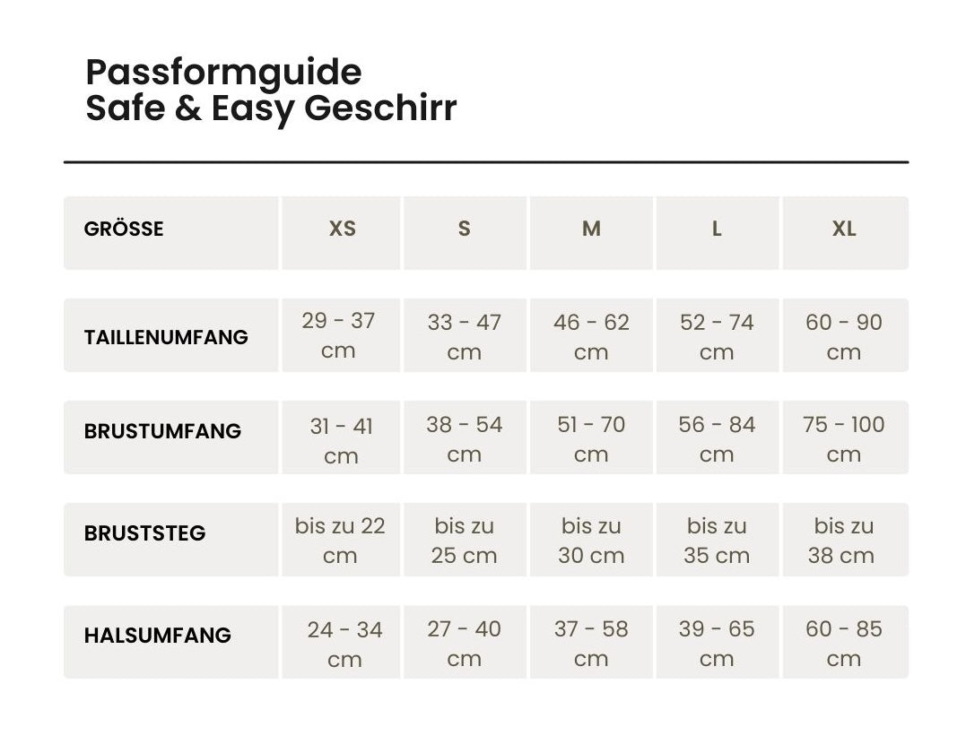 Safe &amp; Easy safety harness - blue, grey, red, black, green